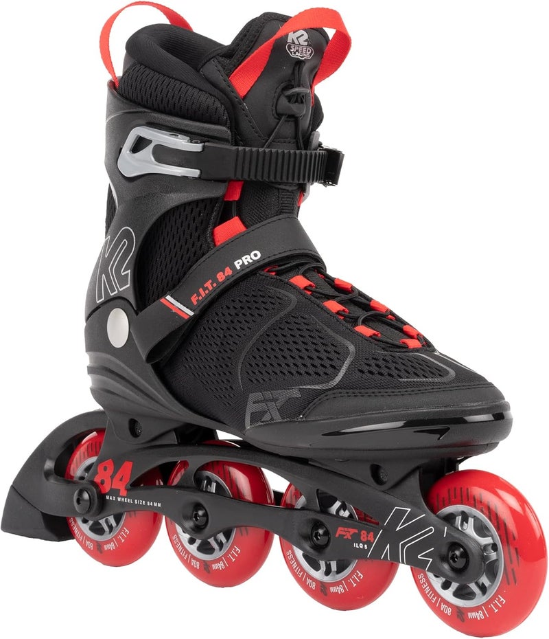 K2 F.I.T. 84 Pro Black-Red Mens Inline Skates - Image 1